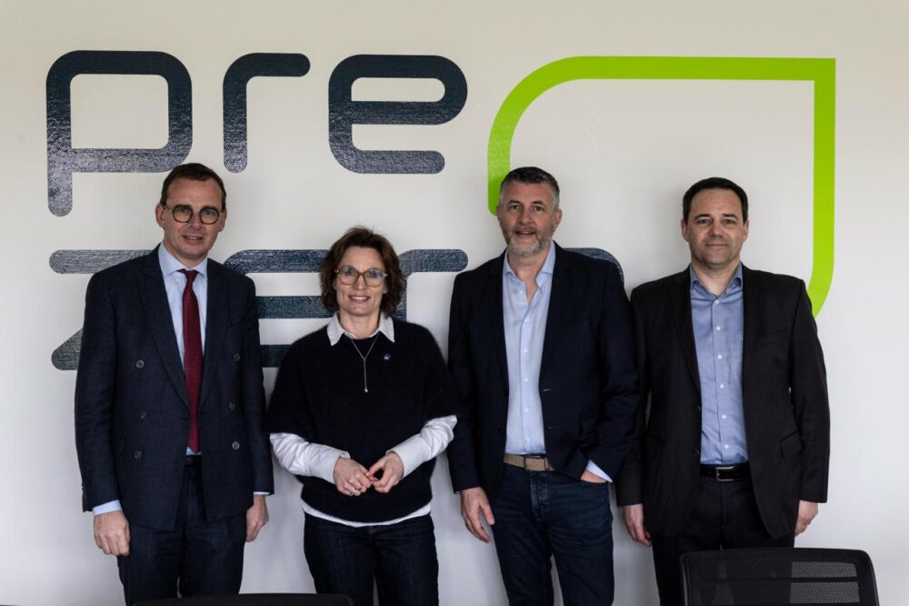 Wouter Beke, EU-Kommissarin Jessika Roswall, Pascal Arimont und Claudy Lejeune (v.l.)